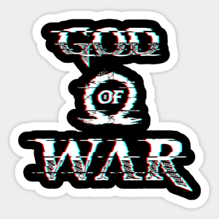 God Of War Logo Glitch Effect White Sticker